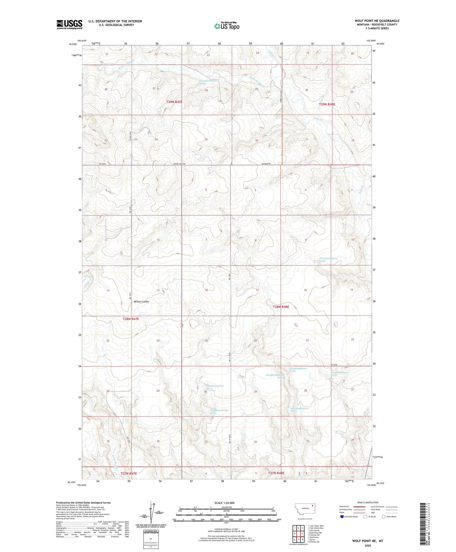 Wolf Point NE Montana US Topo Map Image