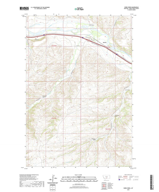 Work Creek Montana US Topo Map Image