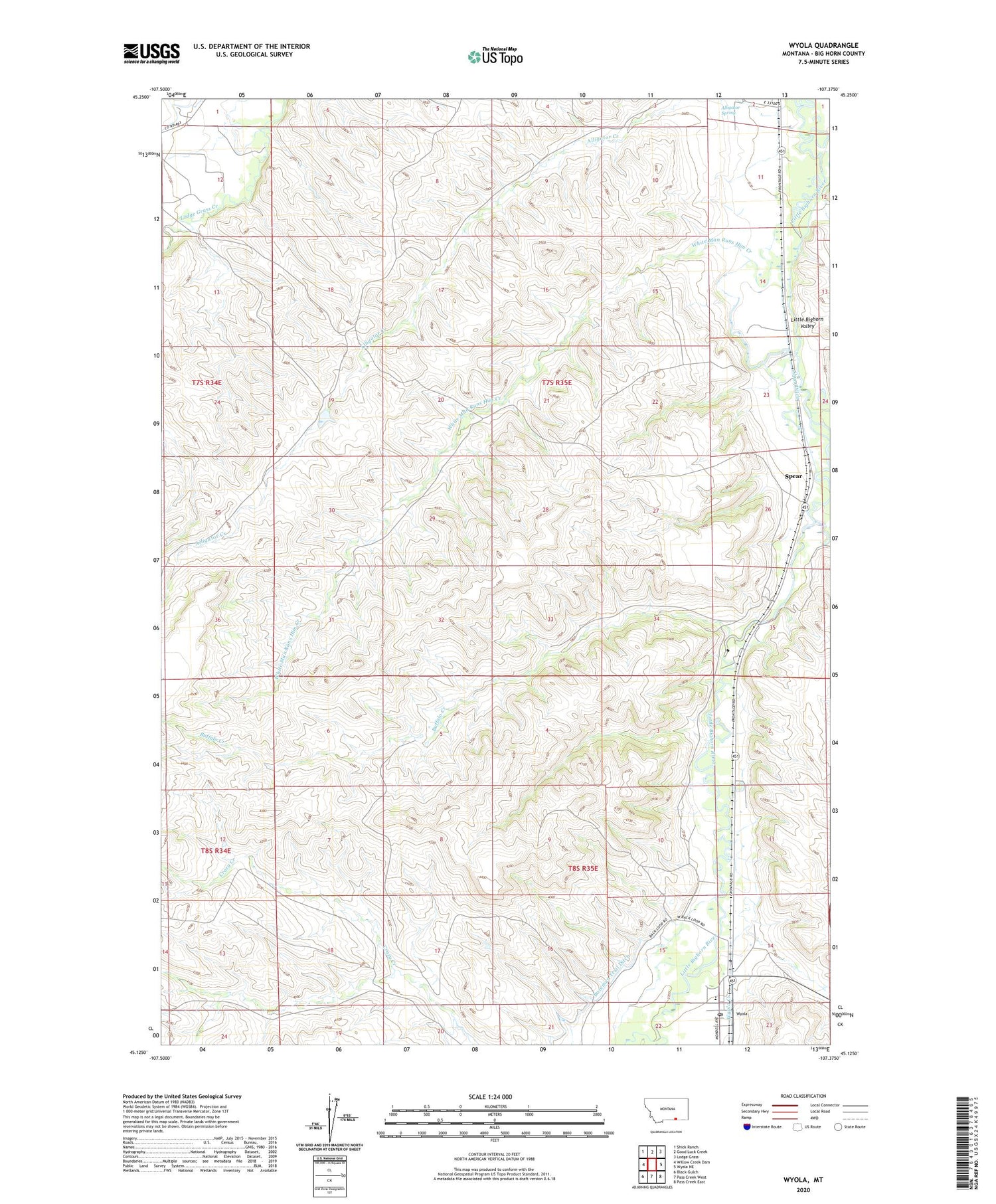 Wyola Montana US Topo Map Image