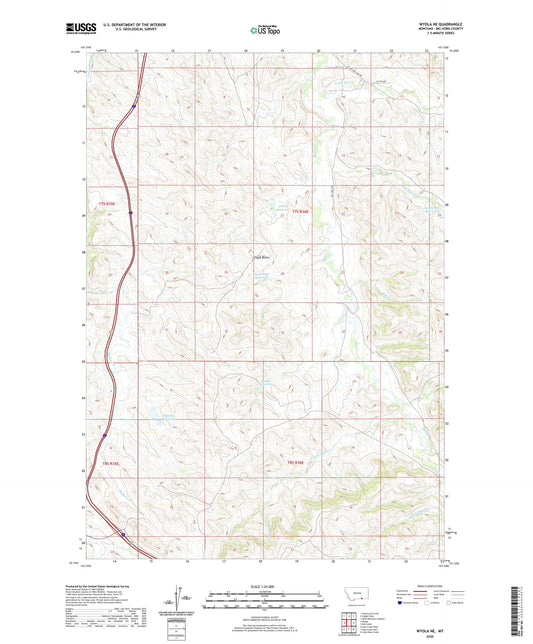 Wyola NE Montana US Topo Map Image