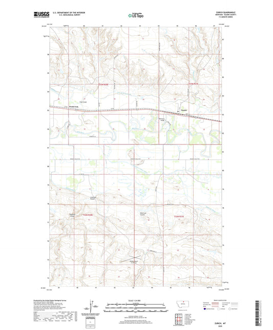 Zurich Montana US Topo Map Image