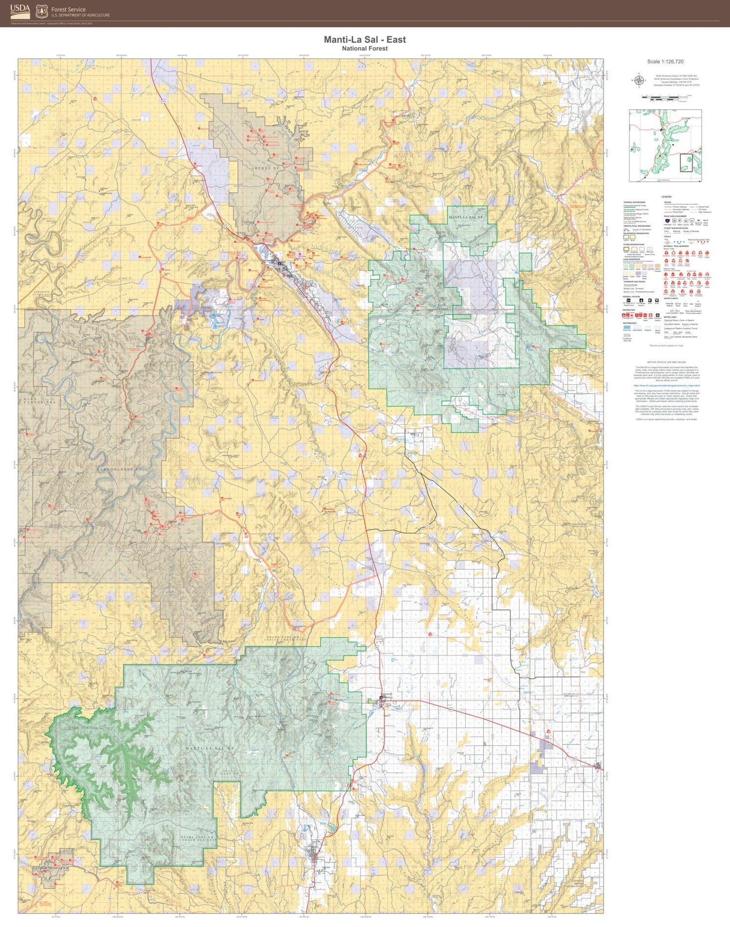 Manti-La Sal National Forest East Map