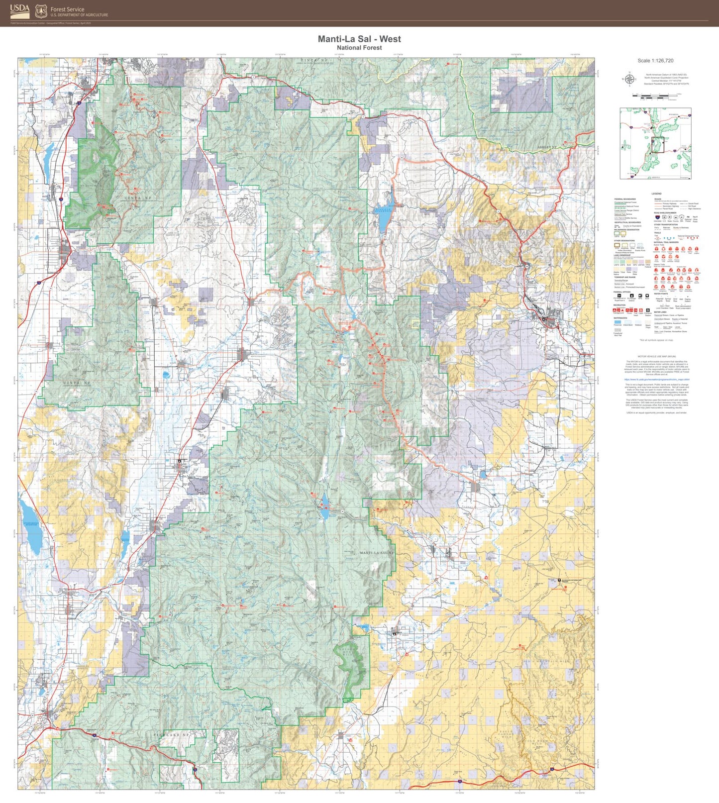 Manti-La Sal National Forest West Map