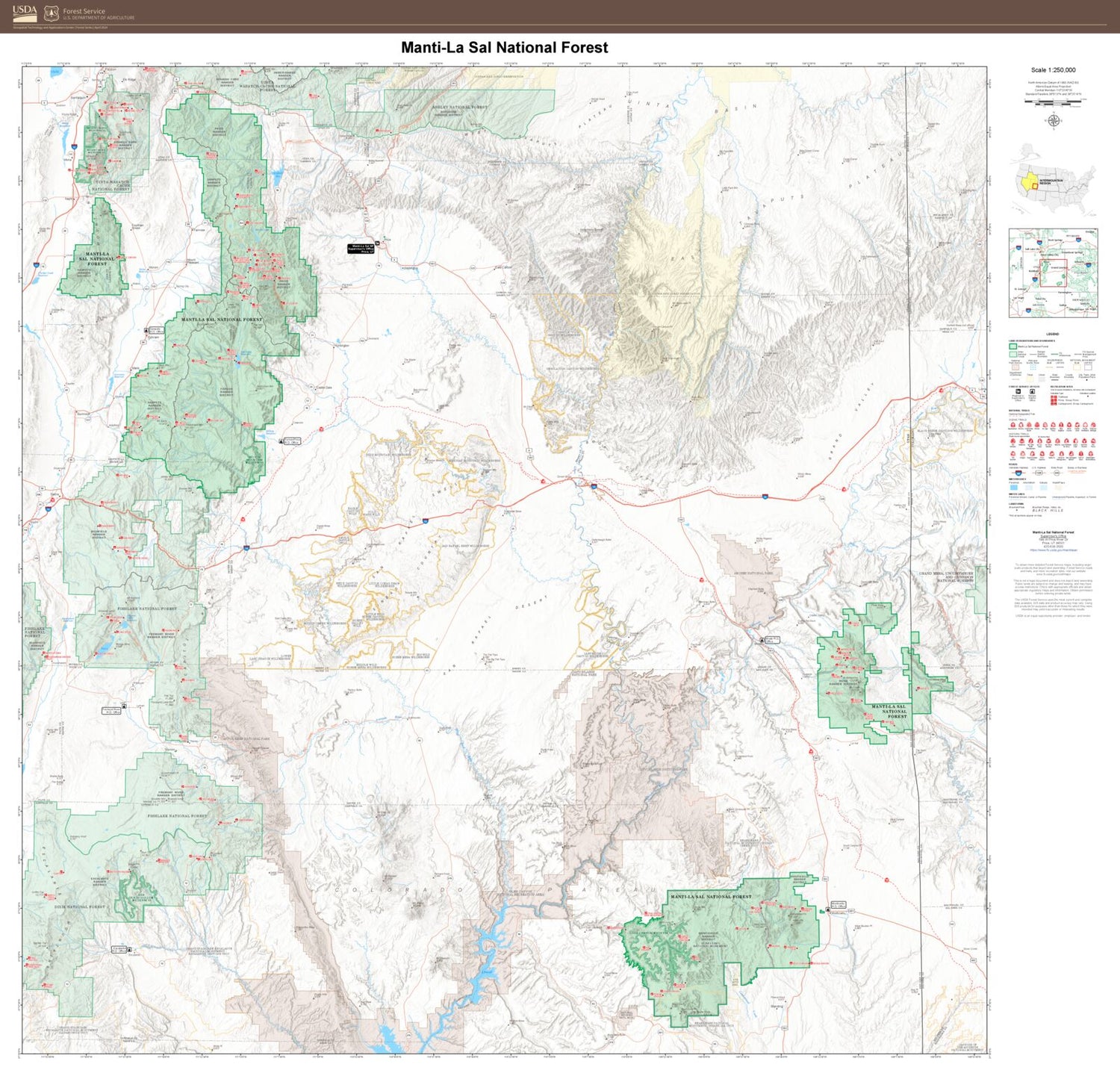 Manti-La Sal National Forest Map