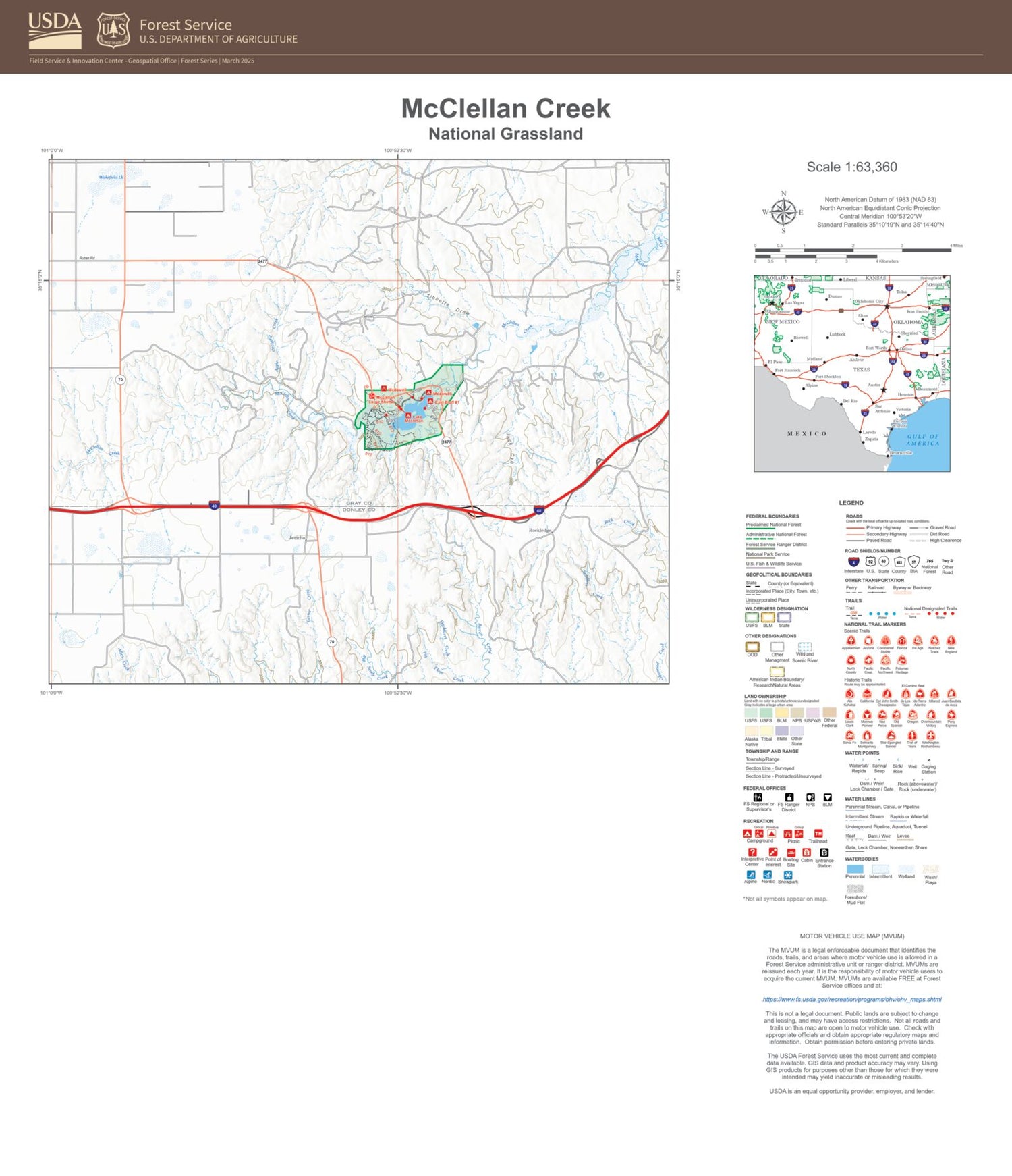 McClellan Creek National Grassland Map