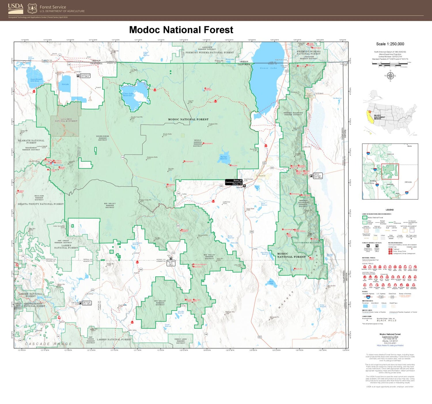 Modoc National Forest Map