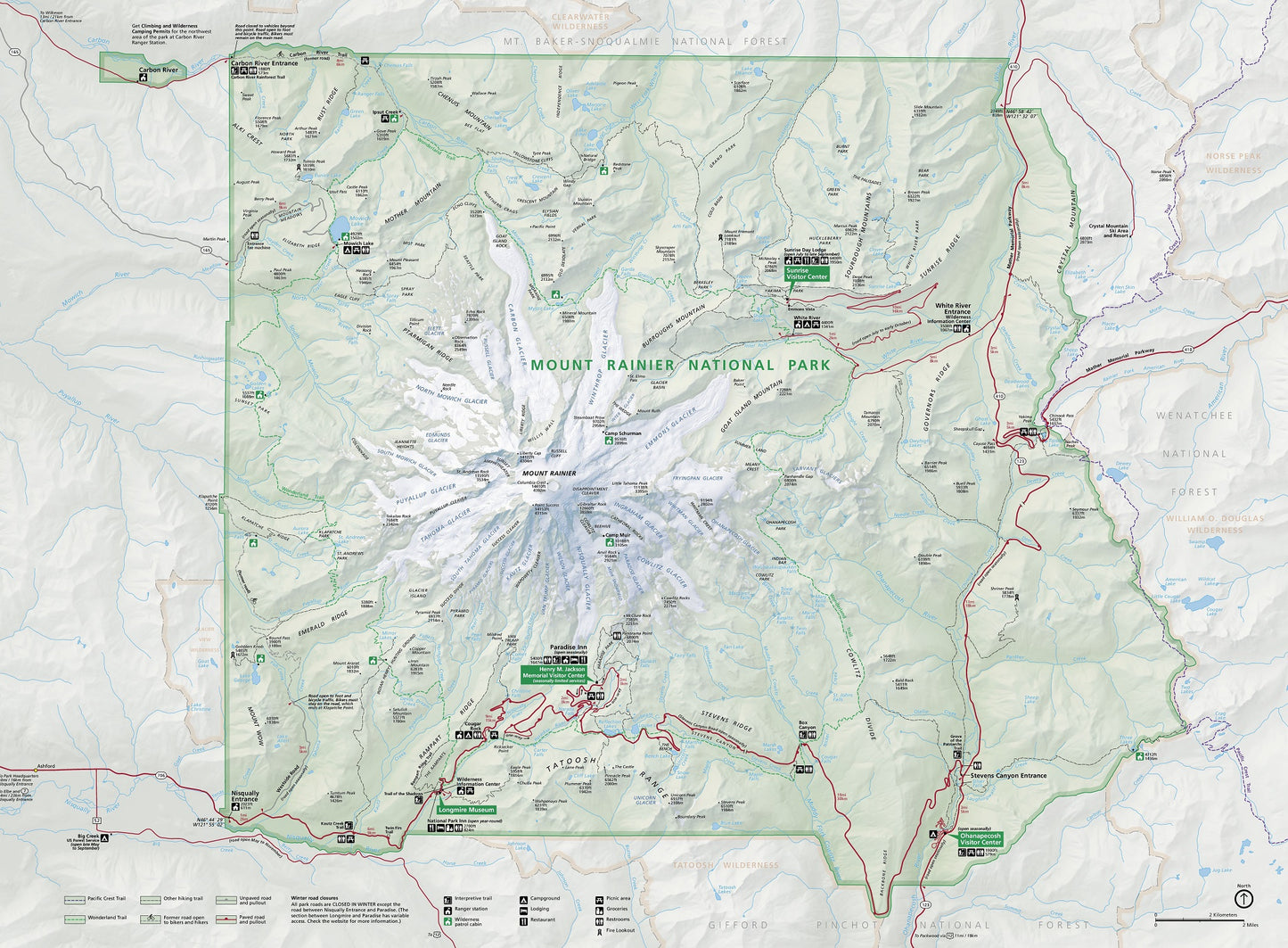 Mount Rainier National Park Map Image