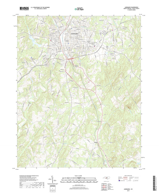 Albemarle North Carolina US Topo Map Image