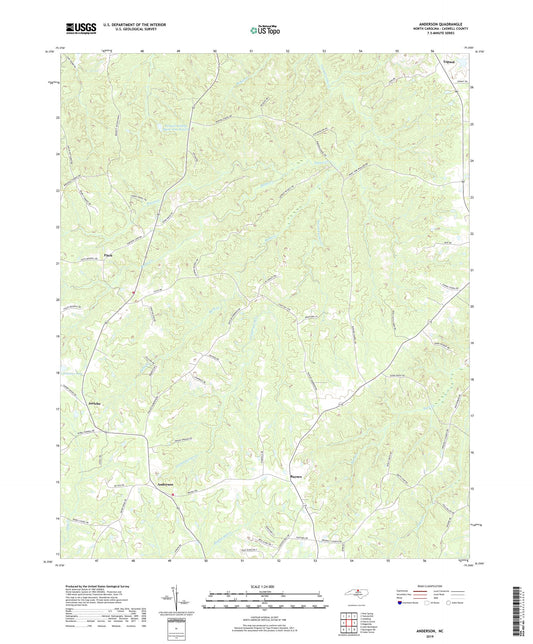 Anderson North Carolina US Topo Map Image