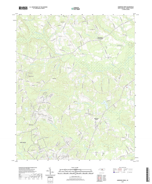 Anderson Creek North Carolina US Topo Map Image