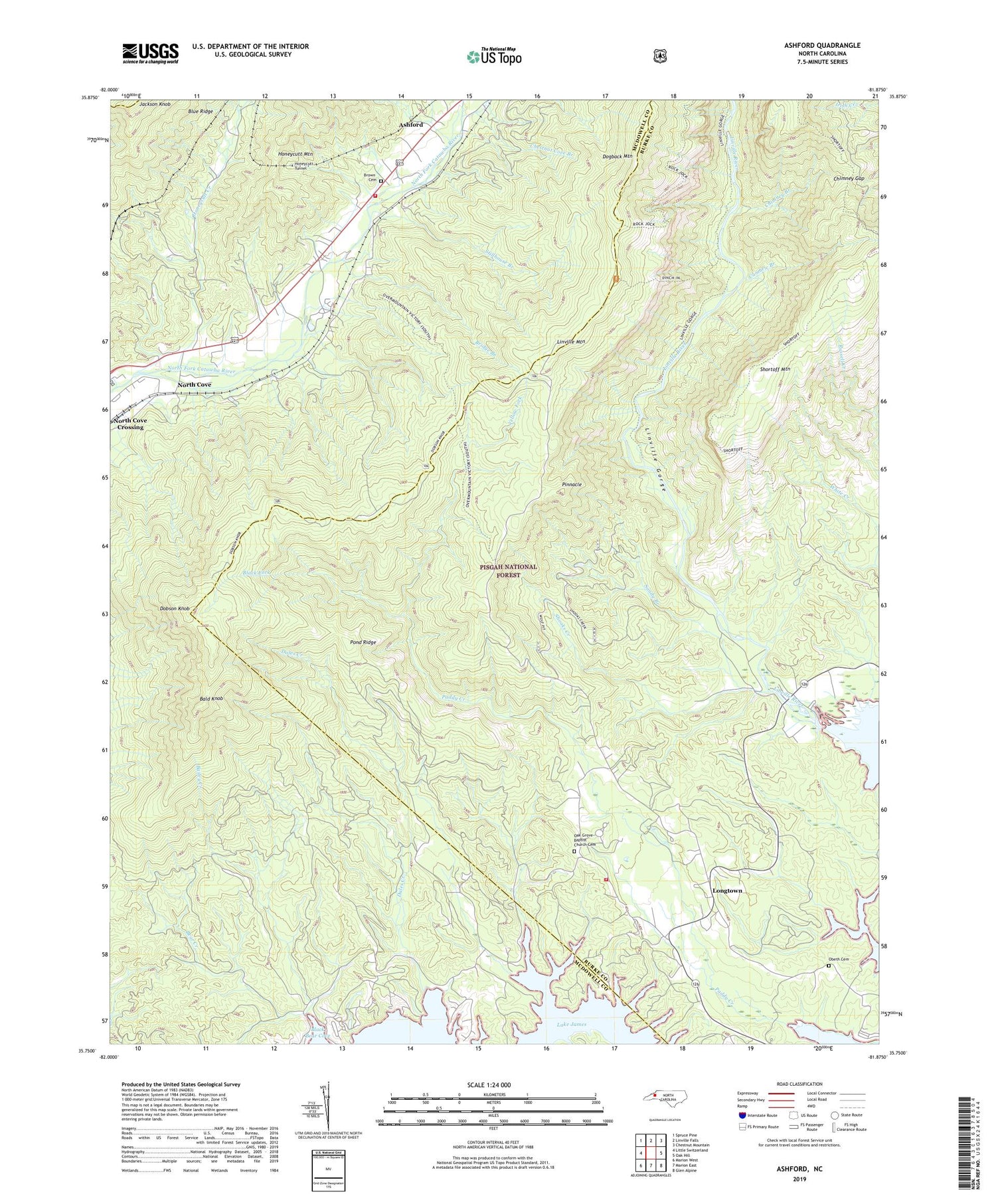 Ashford North Carolina US Topo Map Image