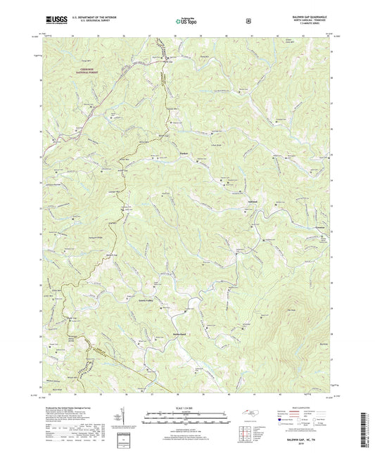 Baldwin Gap North Carolina US Topo Map Image