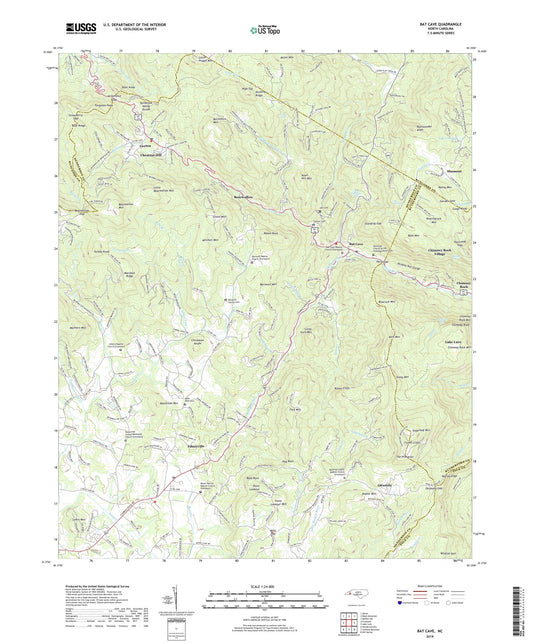 Bat Cave North Carolina US Topo Map Image