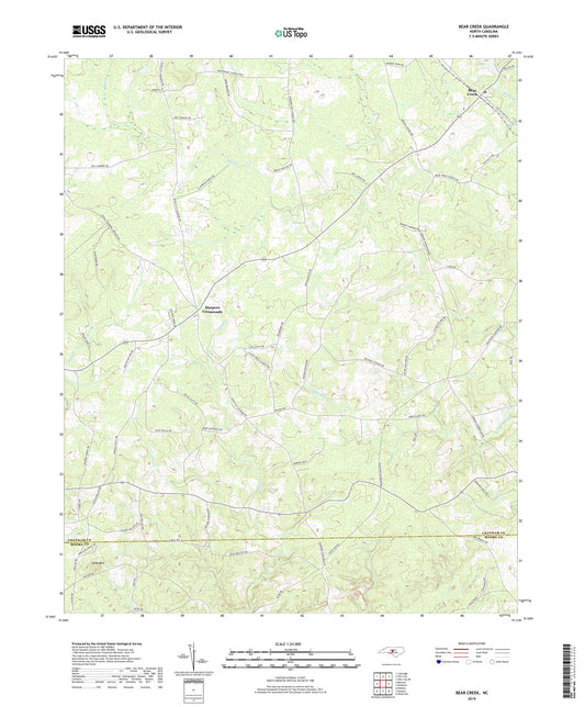Bear Creek North Carolina US Topo Map Image