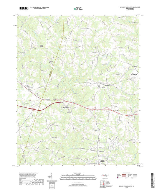 Boiling Springs North North Carolina US Topo Map Image