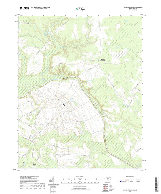 Boones Crossroads North Carolina US Topo Map Image