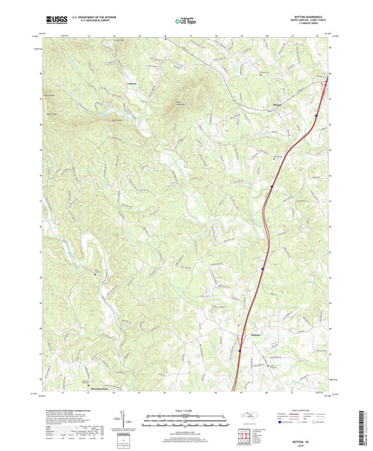Bottom North Carolina US Topo Map Image