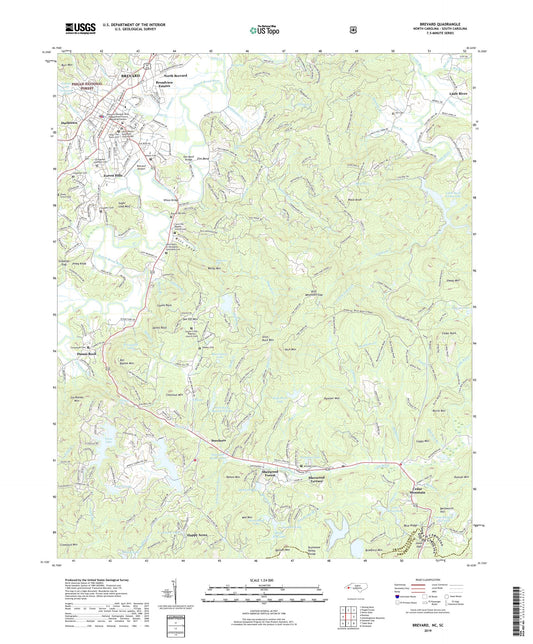 Brevard North Carolina US Topo Map Image