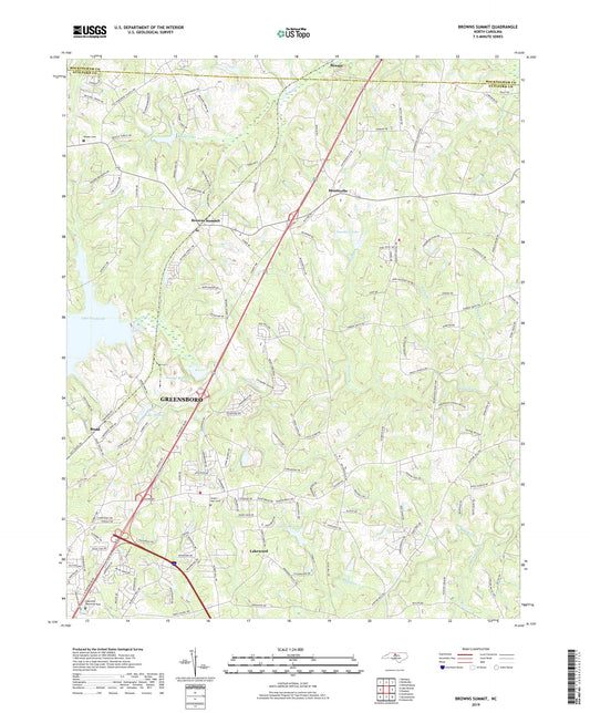 Browns Summit North Carolina US Topo Map Image