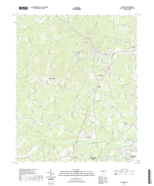 Carthage North Carolina US Topo Map Image