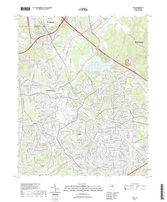 Cary North Carolina US Topo Map Image