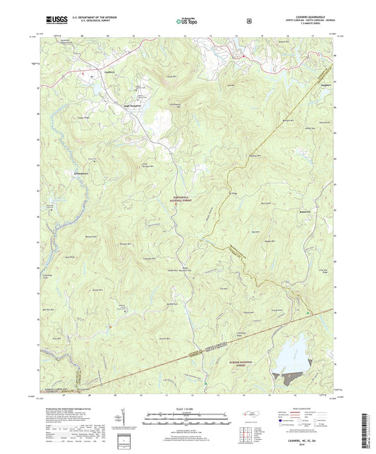 Cashiers North Carolina US Topo Map Image