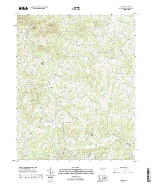 Central North Carolina US Topo Map Image