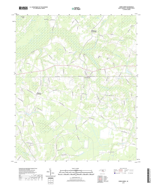 Cerro Gordo North Carolina US Topo Map Image