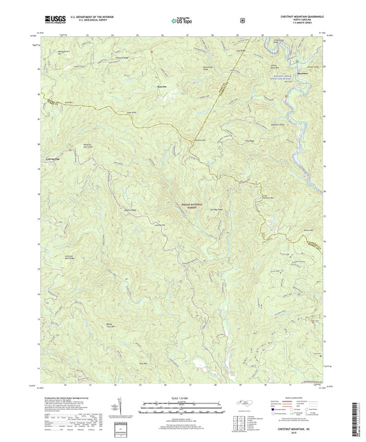 Chestnut Mountain North Carolina US Topo Map Image