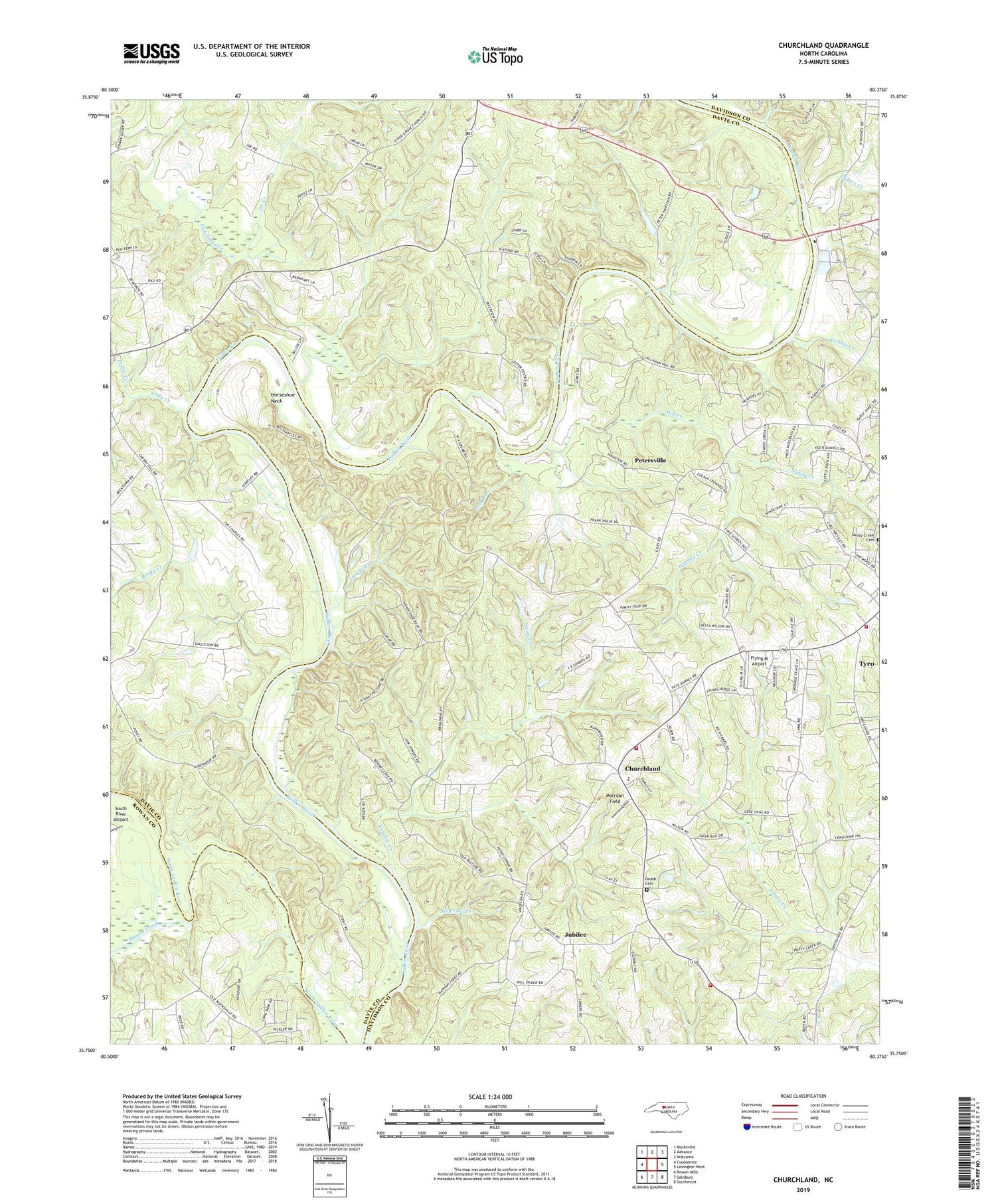 Churchland North Carolina US Topo Map Image