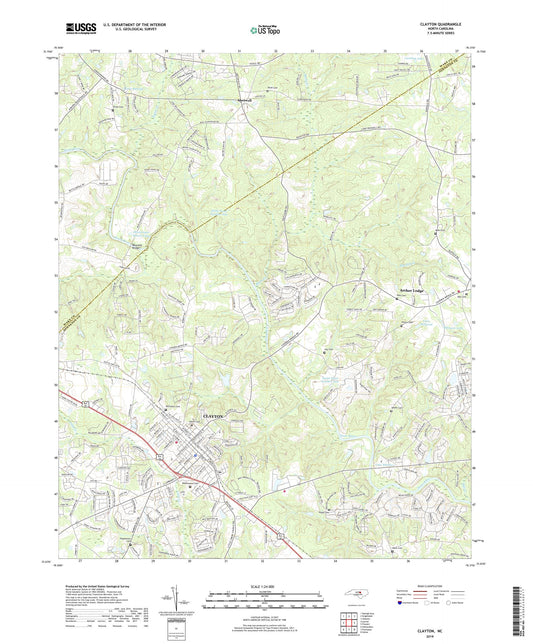 Clayton North Carolina US Topo Map Image