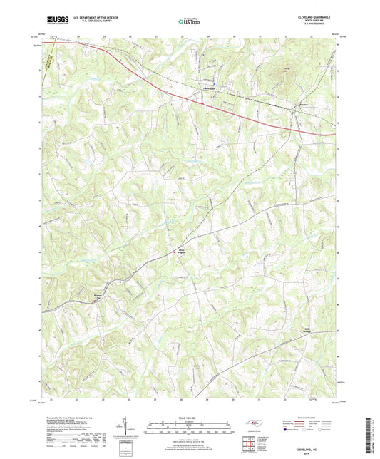 Cleveland North Carolina US Topo Map Image