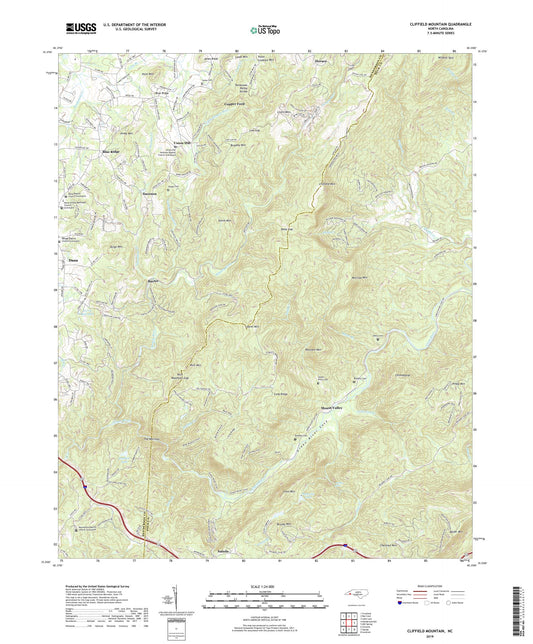 Cliffield Mountain North Carolina US Topo Map Image