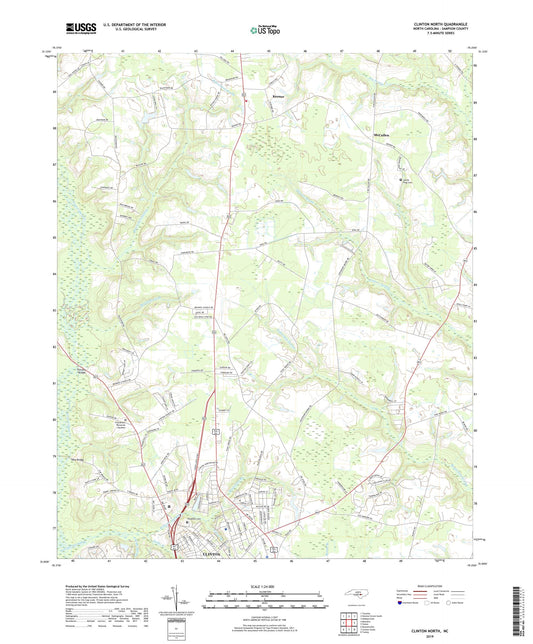 Clinton North North Carolina US Topo Map Image