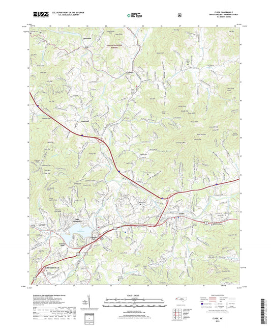 Clyde North Carolina US Topo Map Image