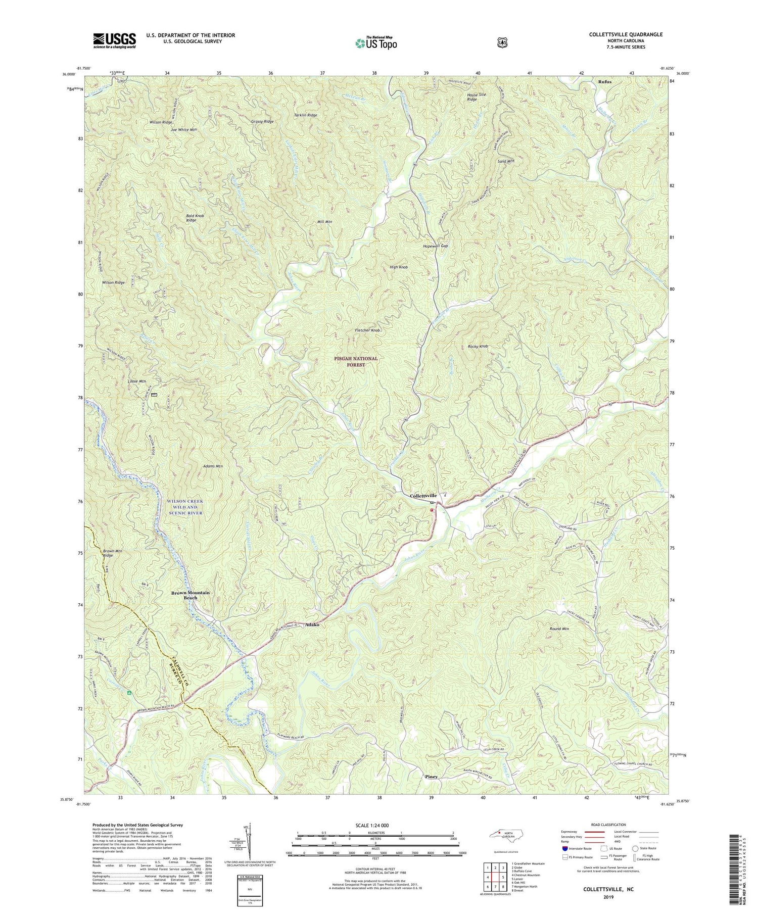 Collettsville North Carolina US Topo Map Image