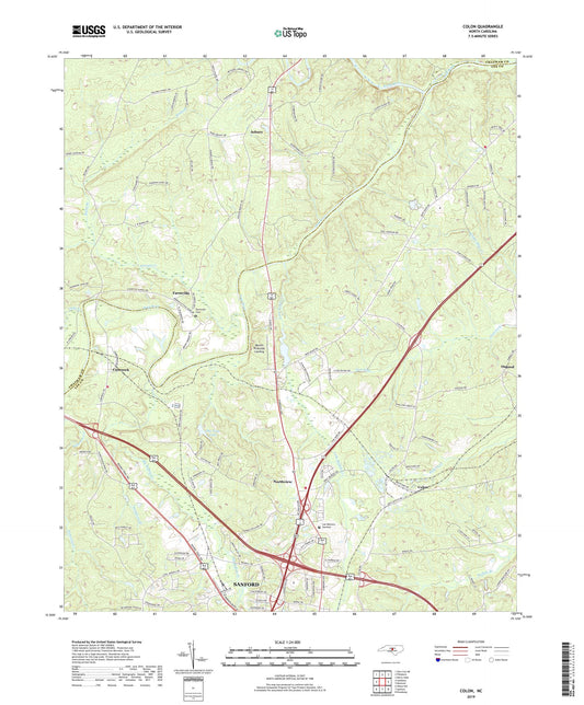 Colon North Carolina US Topo Map Image