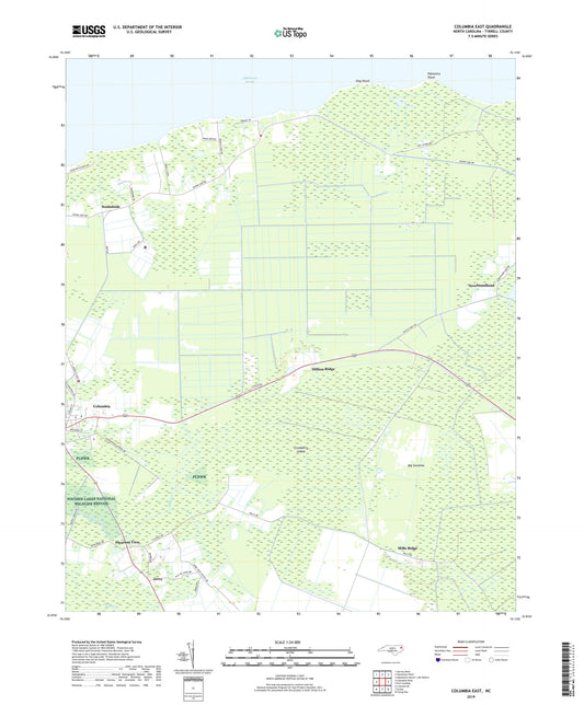 Columbia East North Carolina US Topo Map Image