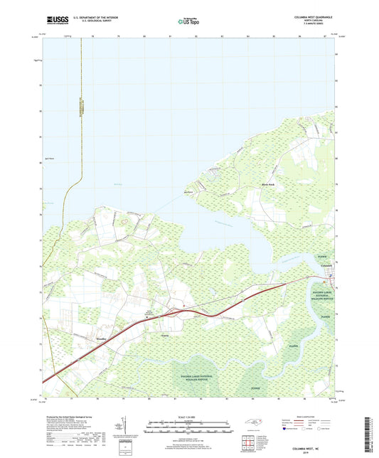 Columbia West North Carolina US Topo Map Image