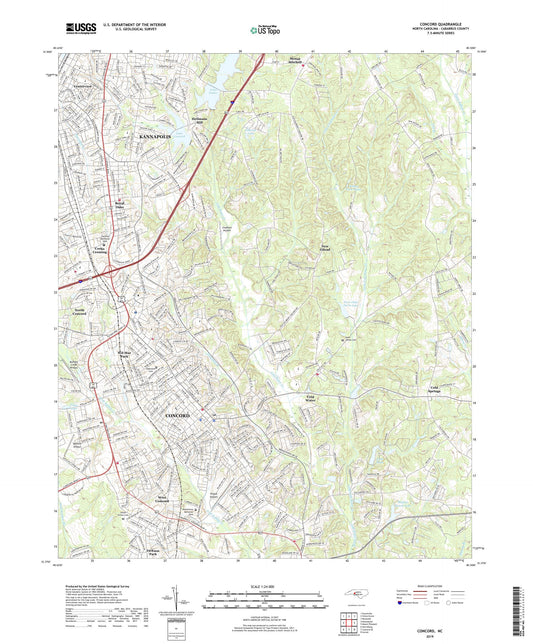 Concord North Carolina US Topo Map Image