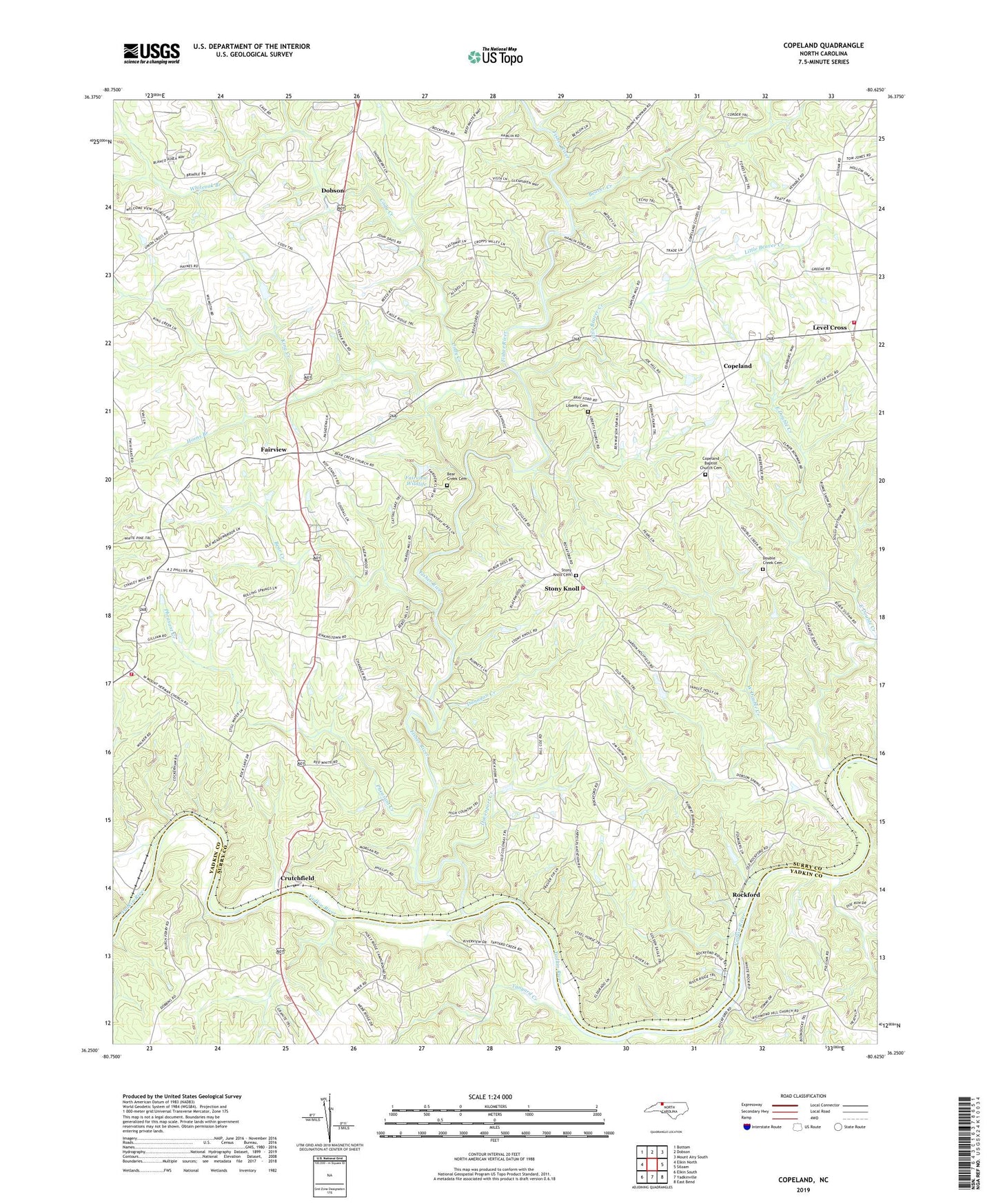 Copeland North Carolina US Topo Map Image