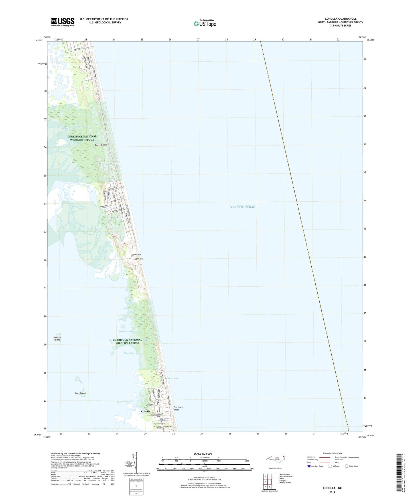 Corolla North Carolina US Topo Map Image