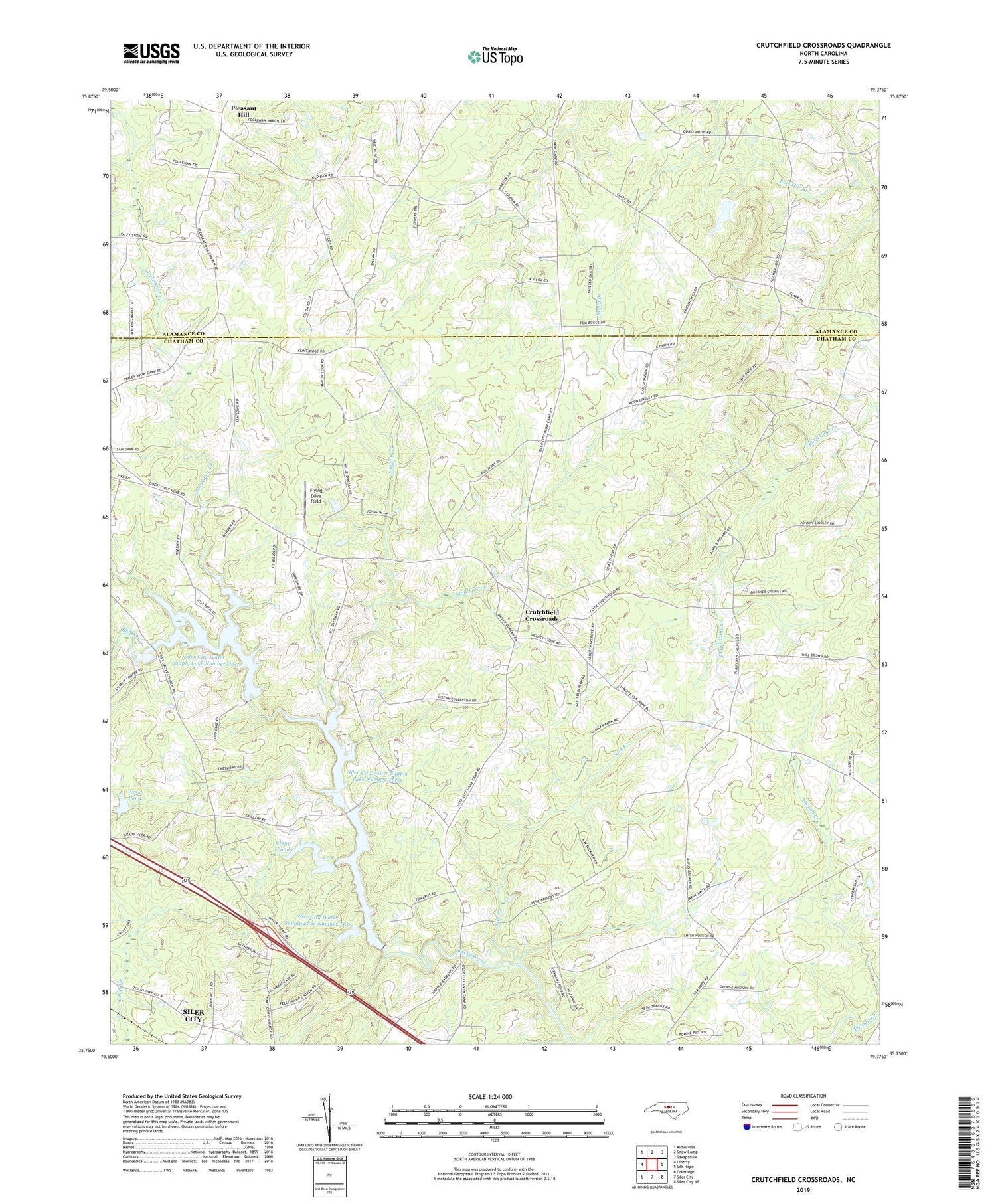 Crutchfield Crossroads North Carolina US Topo Map Image