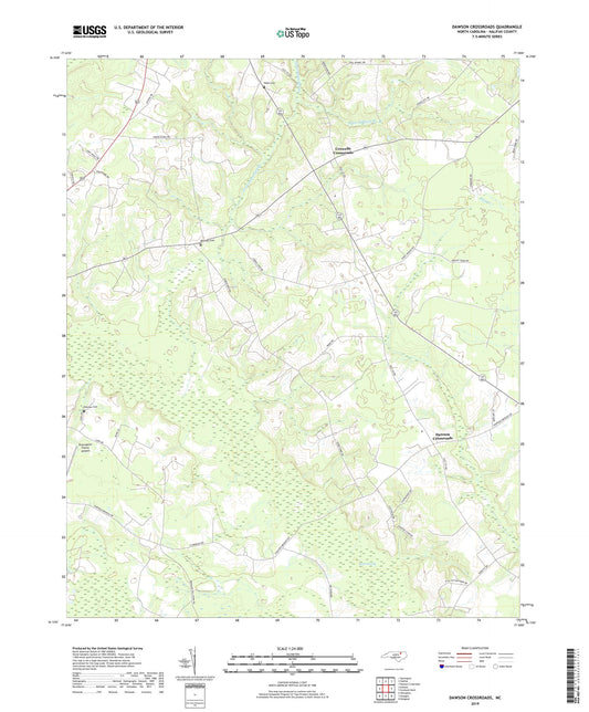 Dawson Crossroads North Carolina US Topo Map Image