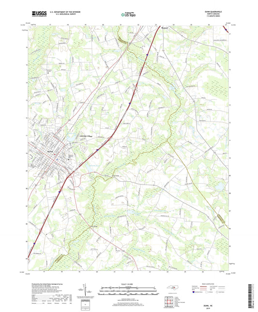 Dunn North Carolina US Topo Map Image