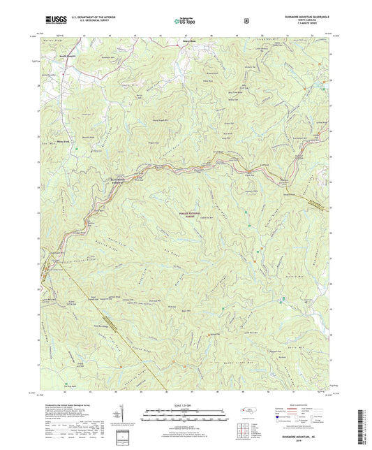 Dunsmore Mountain North Carolina US Topo Map Image