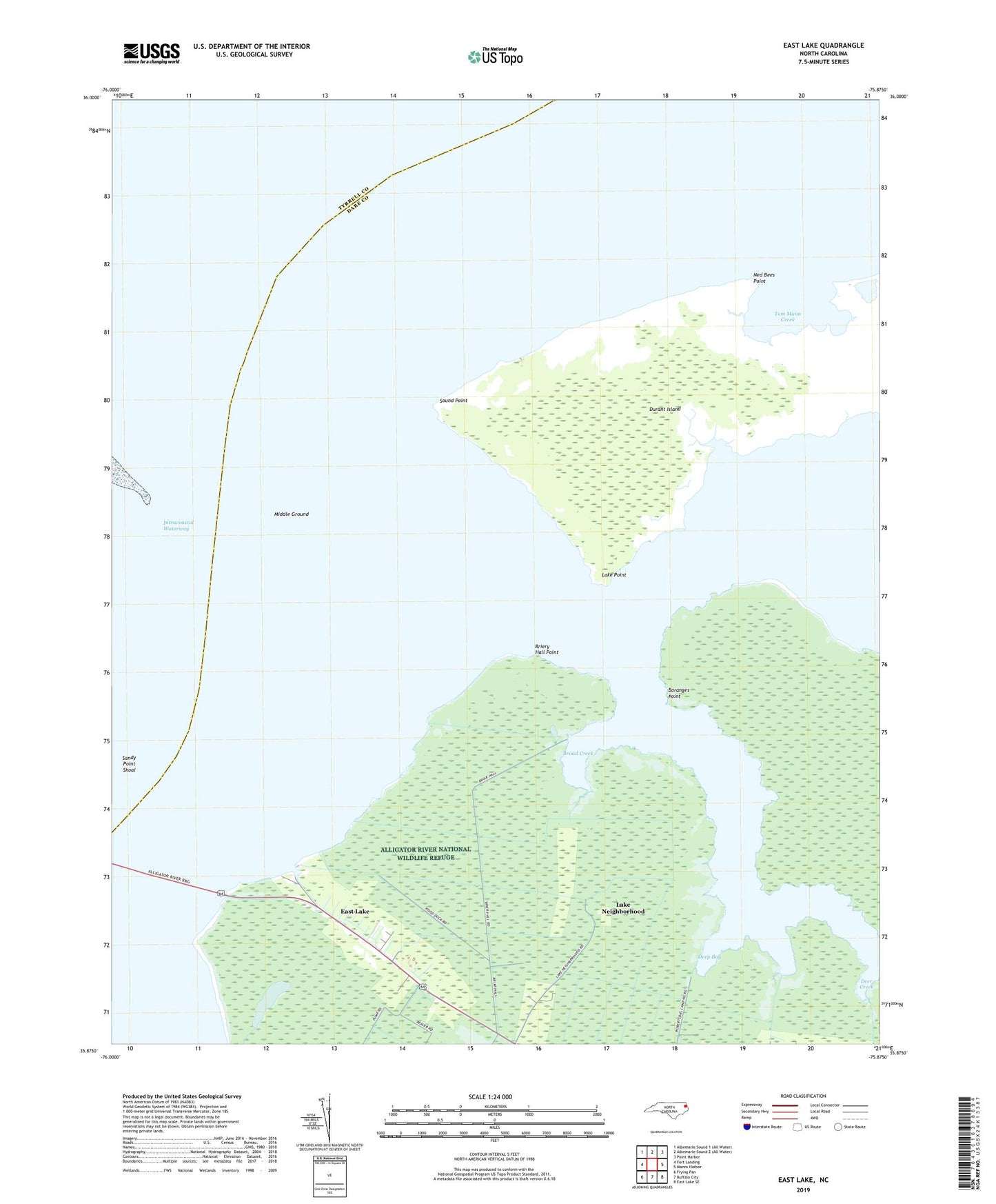 East Lake North Carolina US Topo Map Image