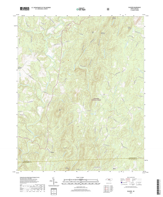 Eleazer North Carolina US Topo Map Image