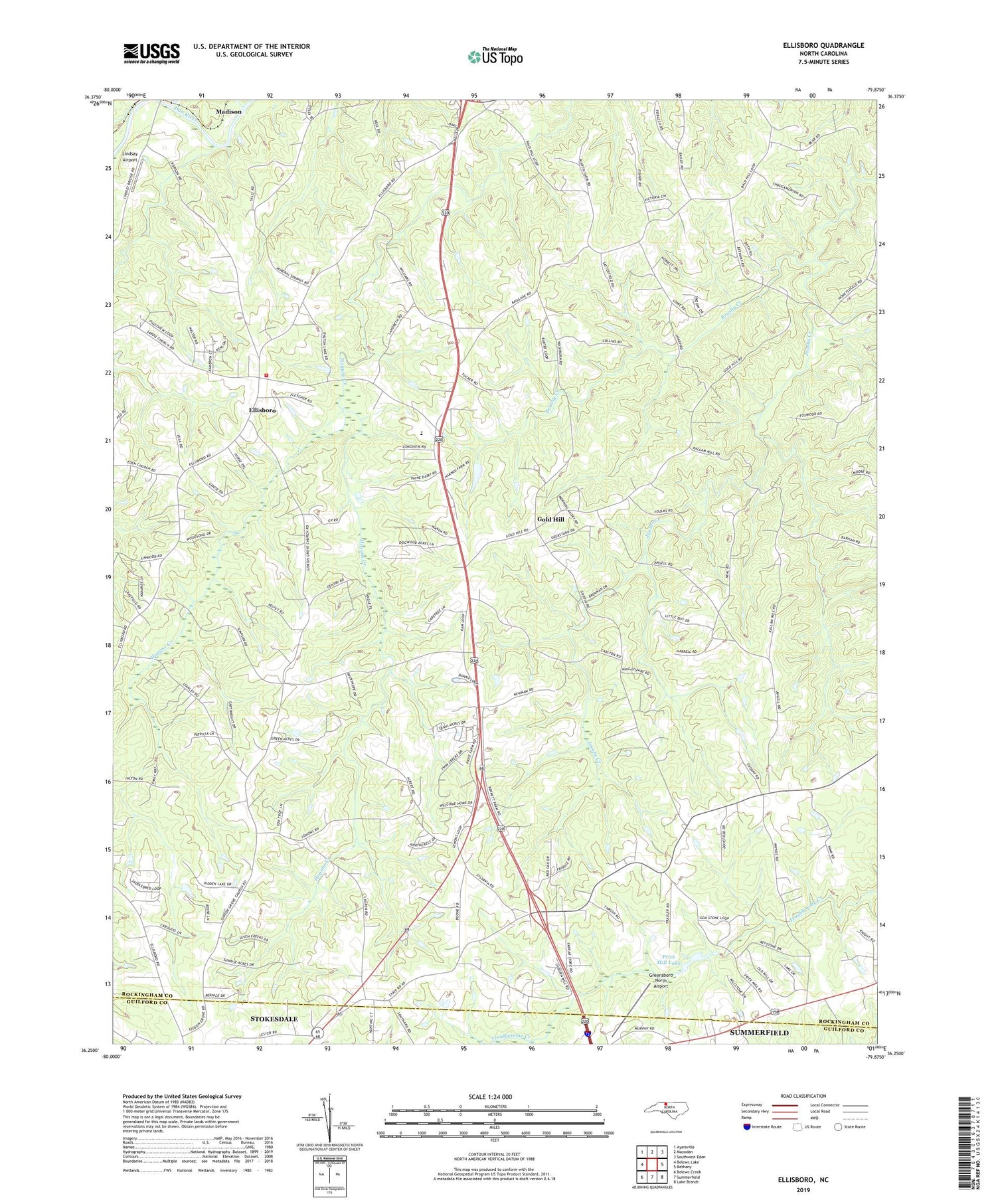 Ellisboro North Carolina US Topo Map Image