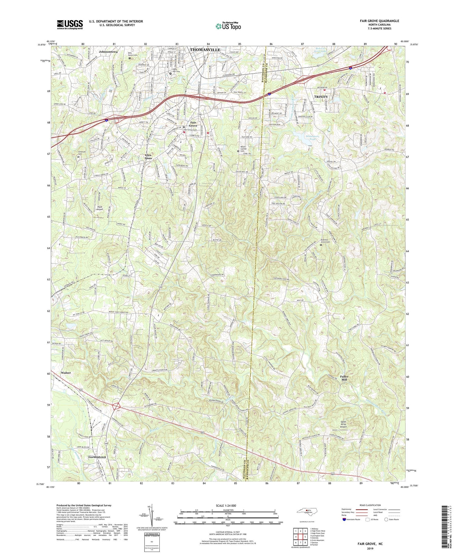 Fair Grove North Carolina US Topo Map Image